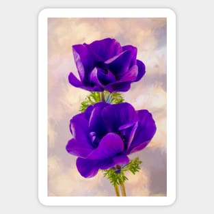 Textured Blue Anemone Sticker